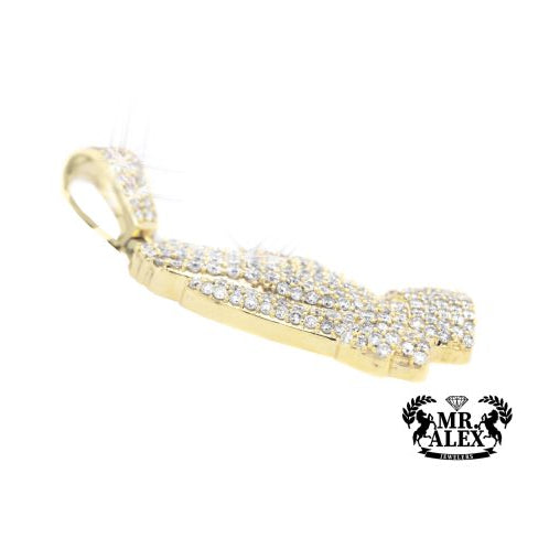 10K Prayer Hands Pendant 2.65CT Yellow Gold - Mr. Alex Jewelry