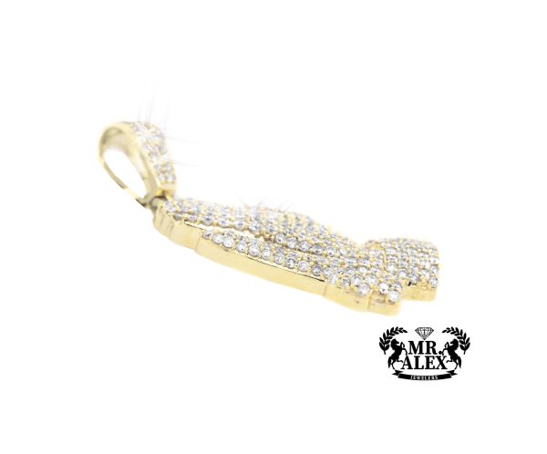 10K Prayer Hands Pendant 2.65CT Yellow Gold - Mr. Alex Jewelry