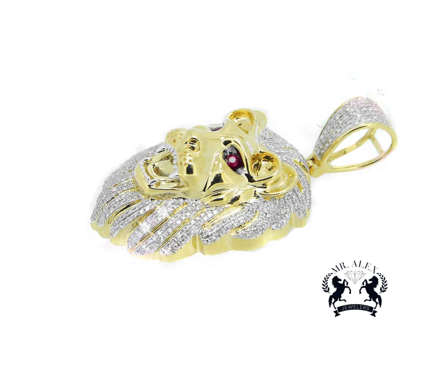 10k Roaring Lion Head Diamond Ring 1.20ct - Mr. Alex Jewelry