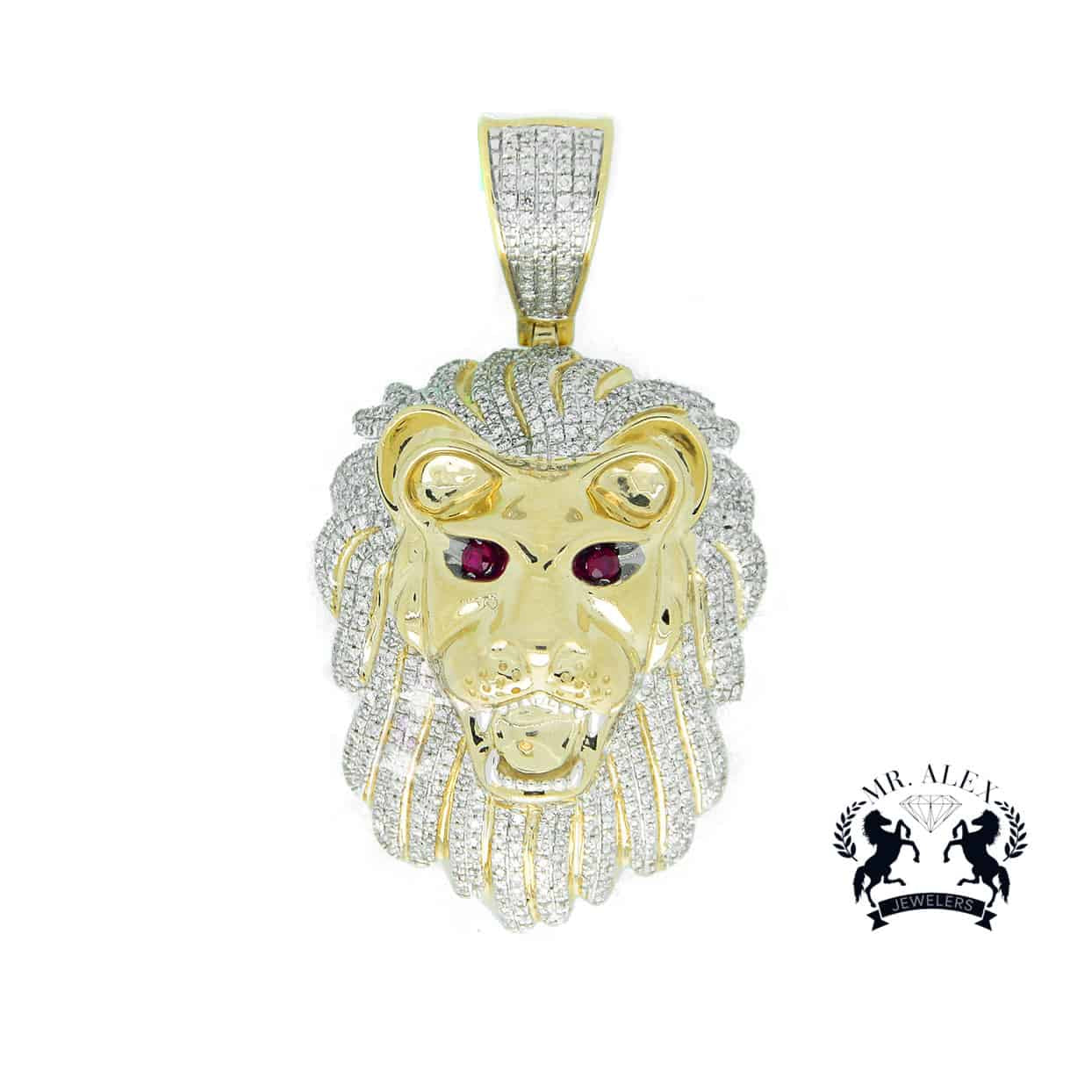 10k Roaring Lion Head Diamond Ring 1.20ct - Mr. Alex Jewelry