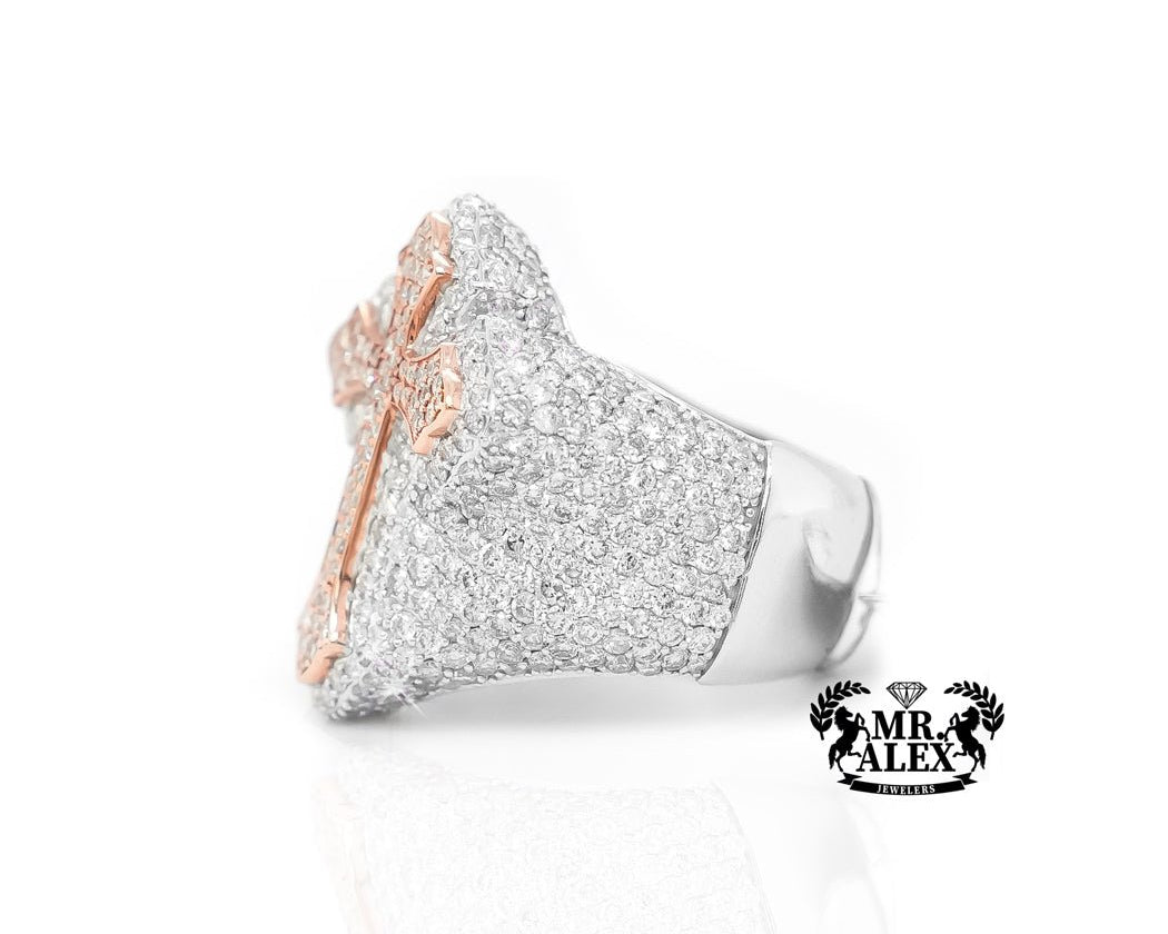 10k Rose Cross Luxusry Diamond Ring 4.50ct - Mr. Alex Jewelry