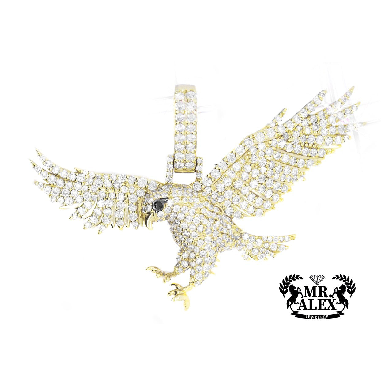 10K Round Diamond Eagle Pendant 2.70ct - Mr. Alex Jewelry