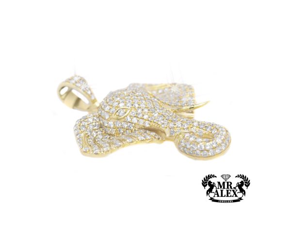 10K Round Diamond Elephant Pendant 3.10ct - Mr. Alex Jewelry