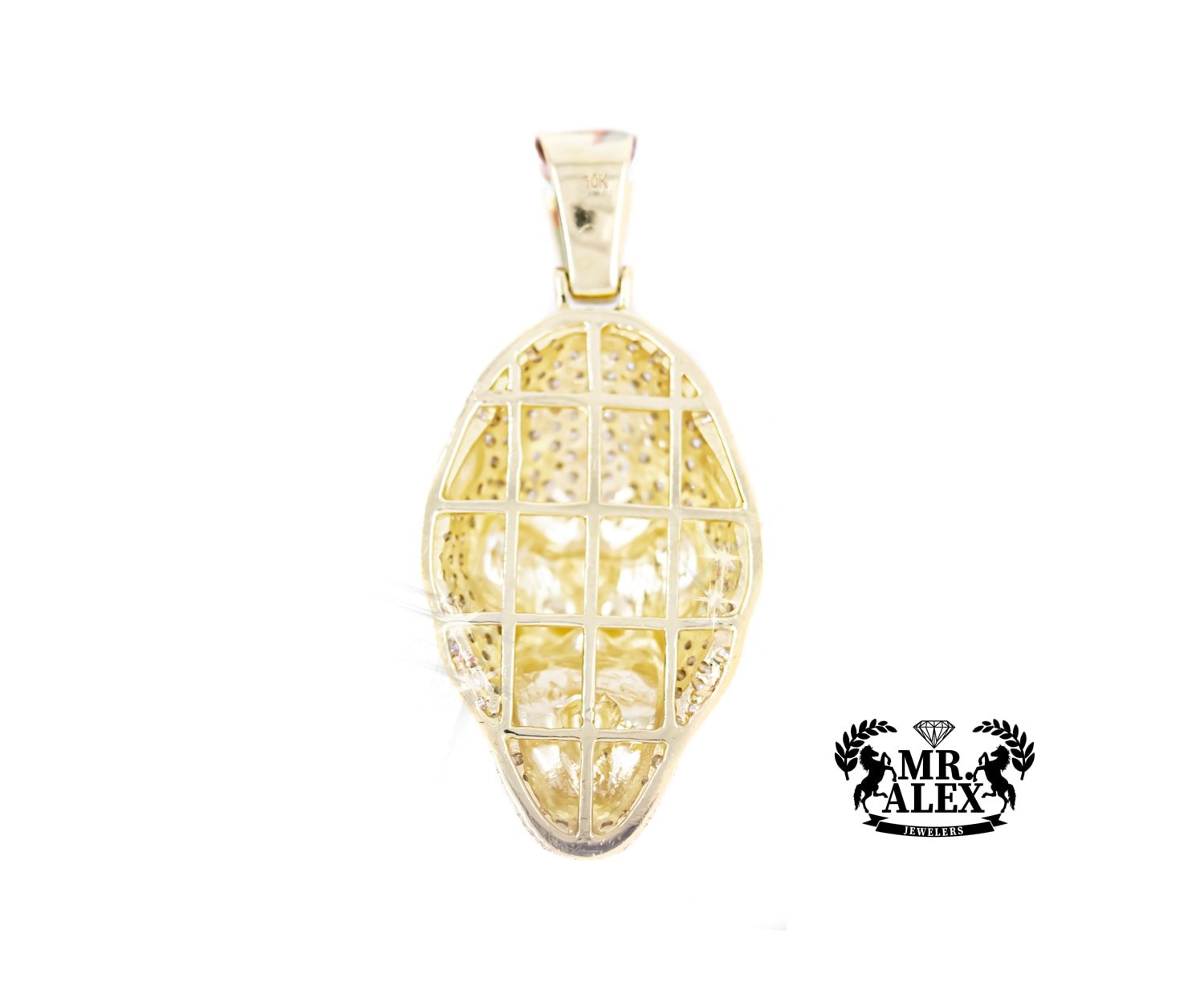10K Round Diamond Gorilla Face Pendant 1.60ct - Mr. Alex Jewelry
