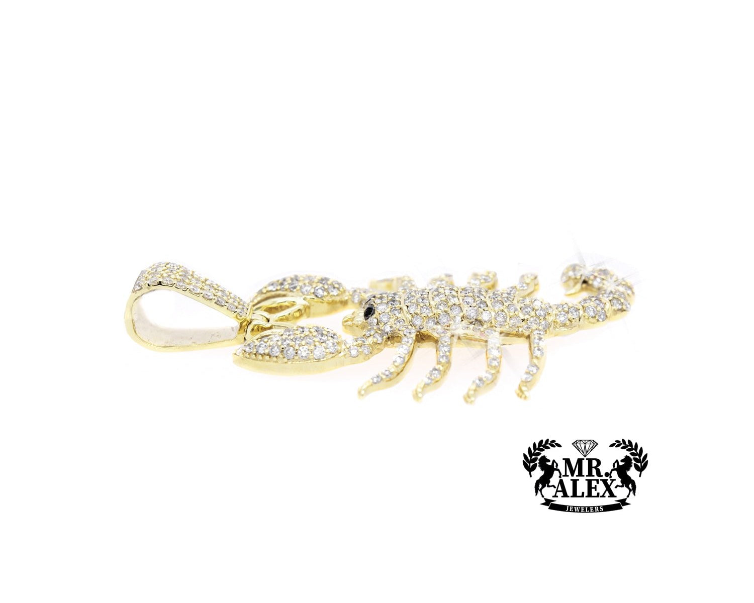 10K Round Diamond Scorpion Pendant 1.90ct - Mr. Alex Jewelry