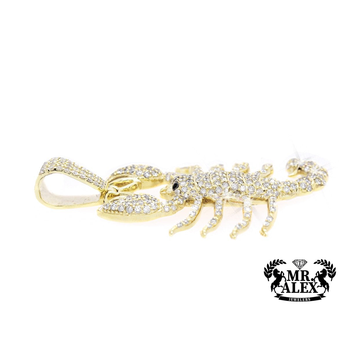 10K Round Diamond Scorpion Pendant 1.90ct - Mr. Alex Jewelry