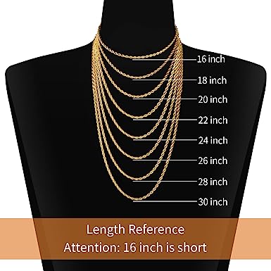 10K Solid Gold Rope Chain 2.5mm - Mr. Alex Jewelry