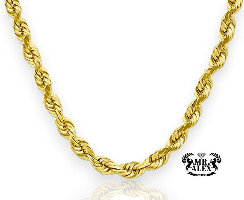 10K Solid Rope Chain Yellow Gold 4.0 mm - Mr. Alex Jewelry