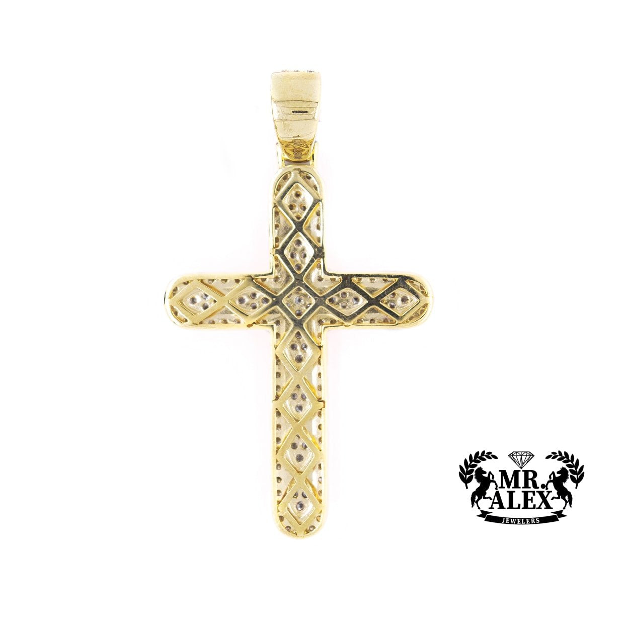 10K Unique Cross Diamond Pendant 1.80ct - Mr. Alex Jewelry