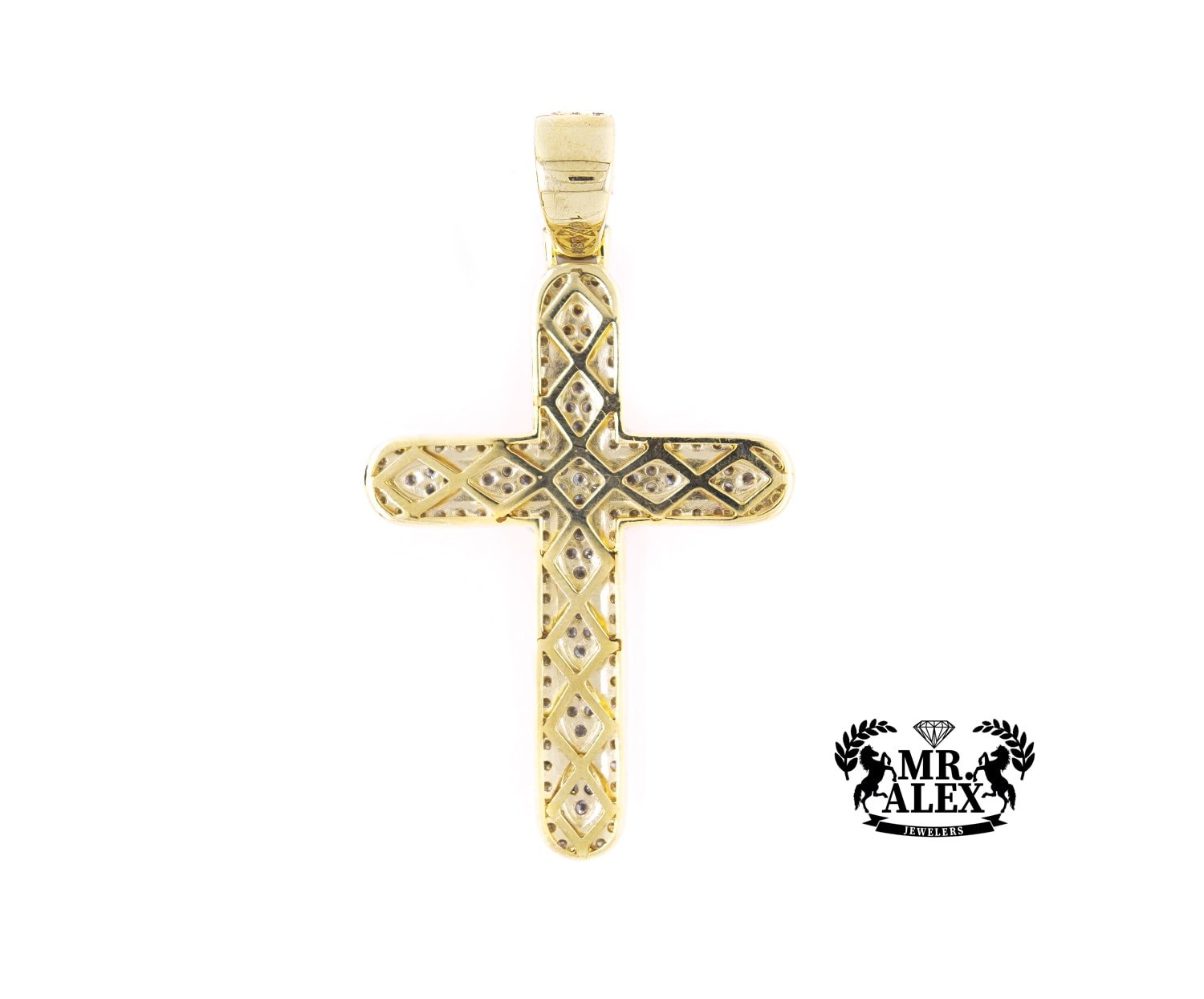 10K Unique Cross Diamond Pendant 1.80ct - Mr. Alex Jewelry
