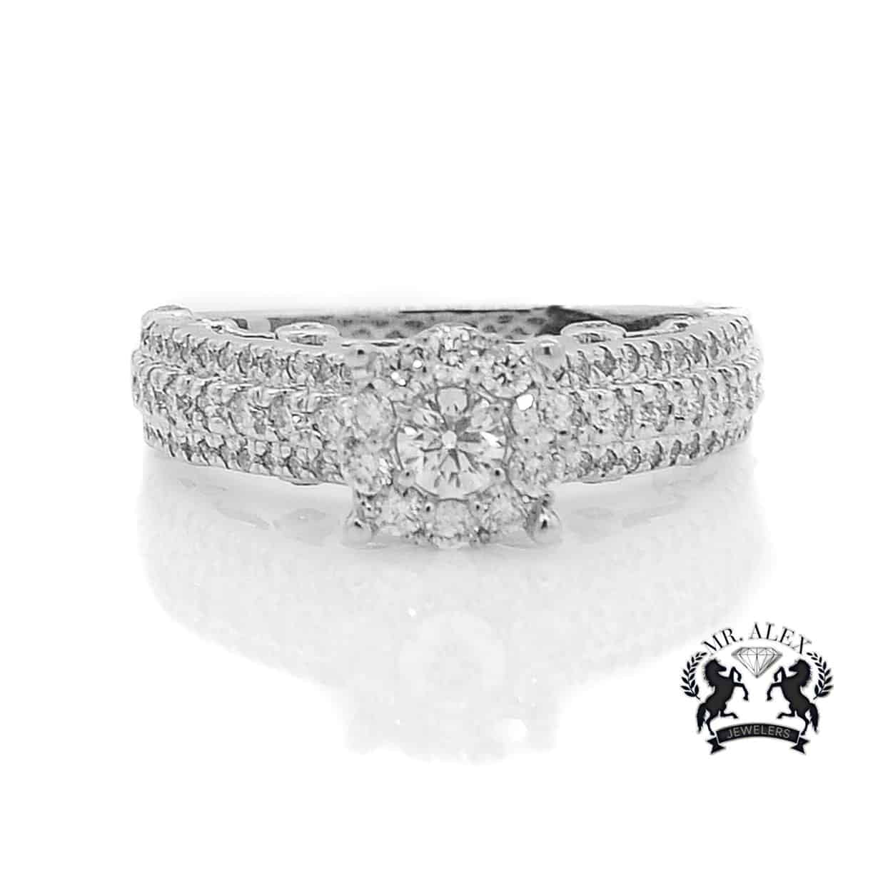 14K 3 Row Band Diamond Ring 1.24ct - Mr. Alex Jewelry
