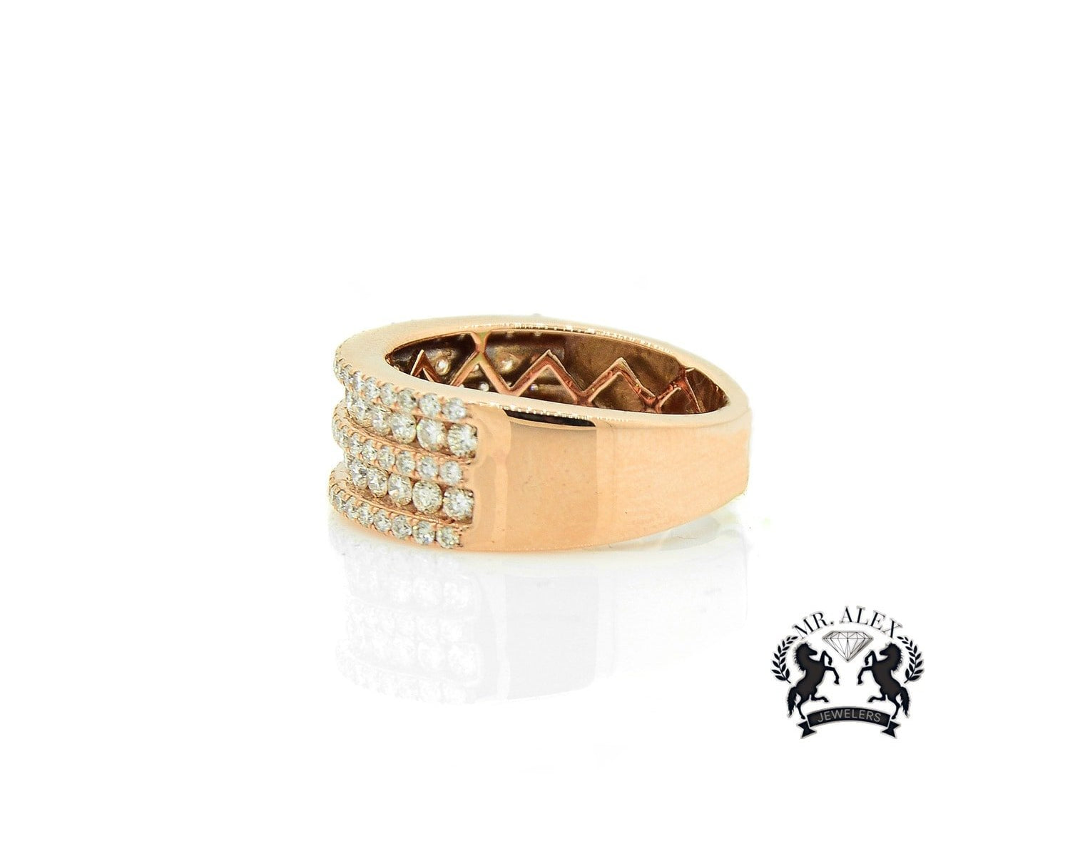 14K 5 Row Diamond Ring 1.90ct - Mr. Alex Jewelry