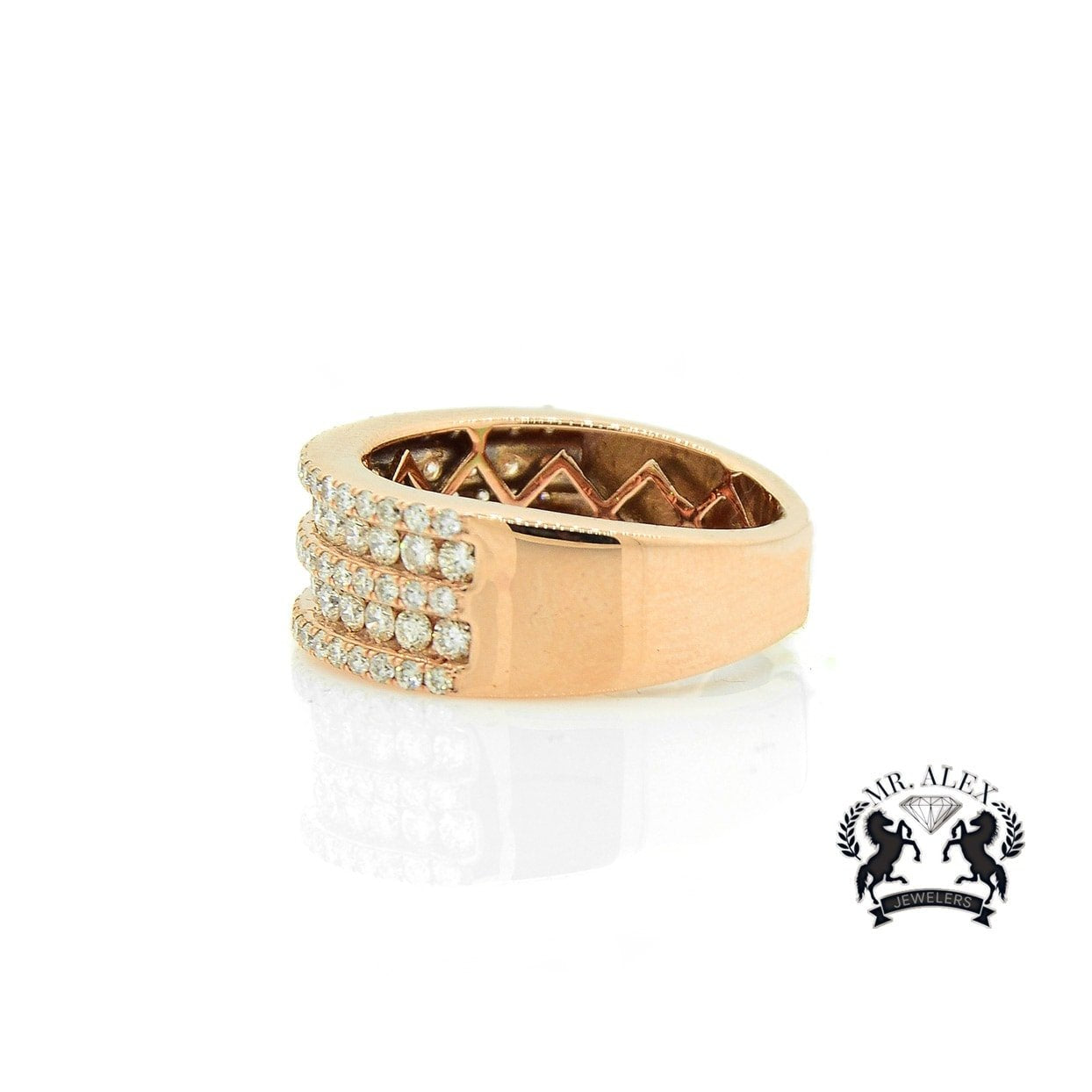 14K 5 Row Diamond Ring 1.90ct - Mr. Alex Jewelry