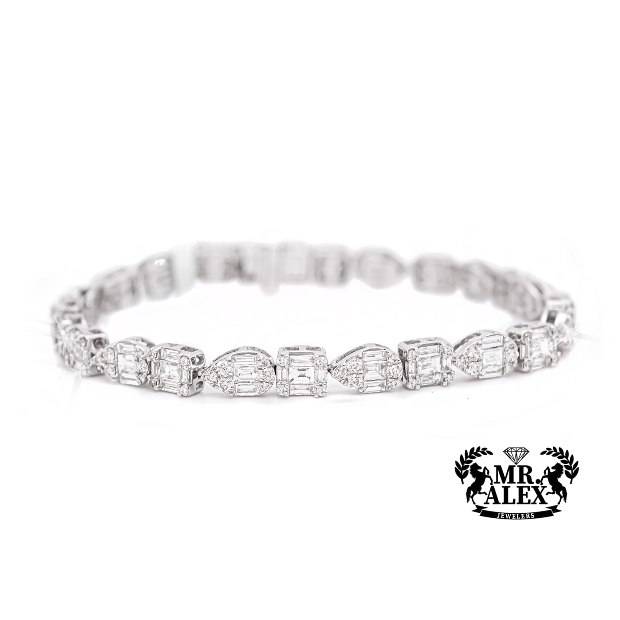 14K Baguette Diamond Tennis Bracelet 6.00ct - Mr. Alex Jewelry