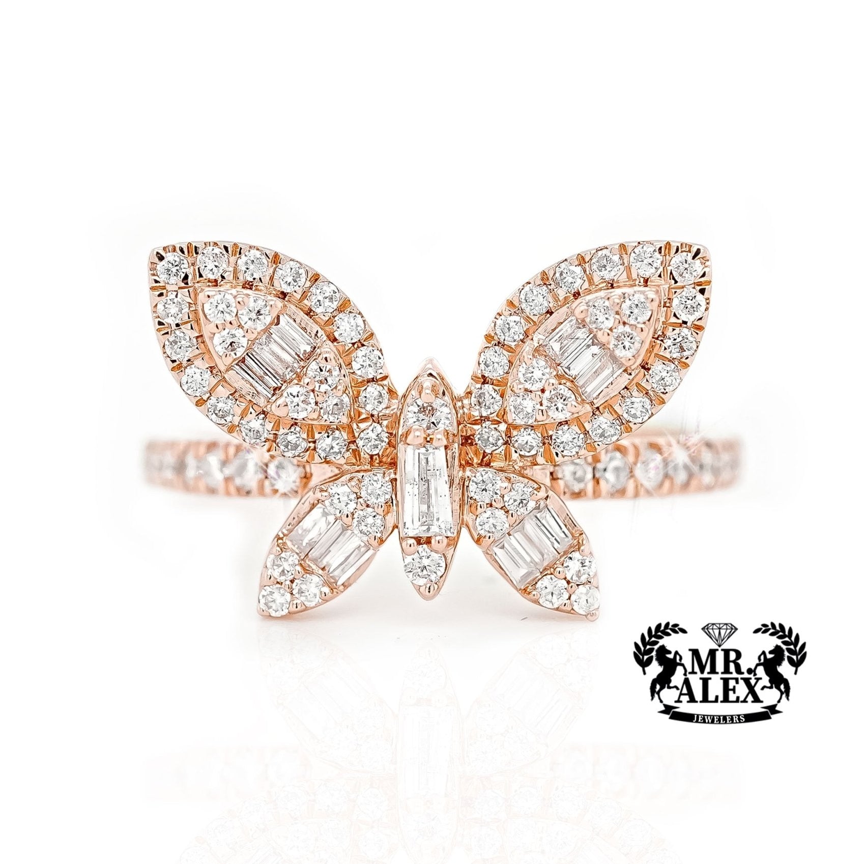 14K Butterfly Essence Diamond Ring 0.75ct - Mr. Alex Jewelry