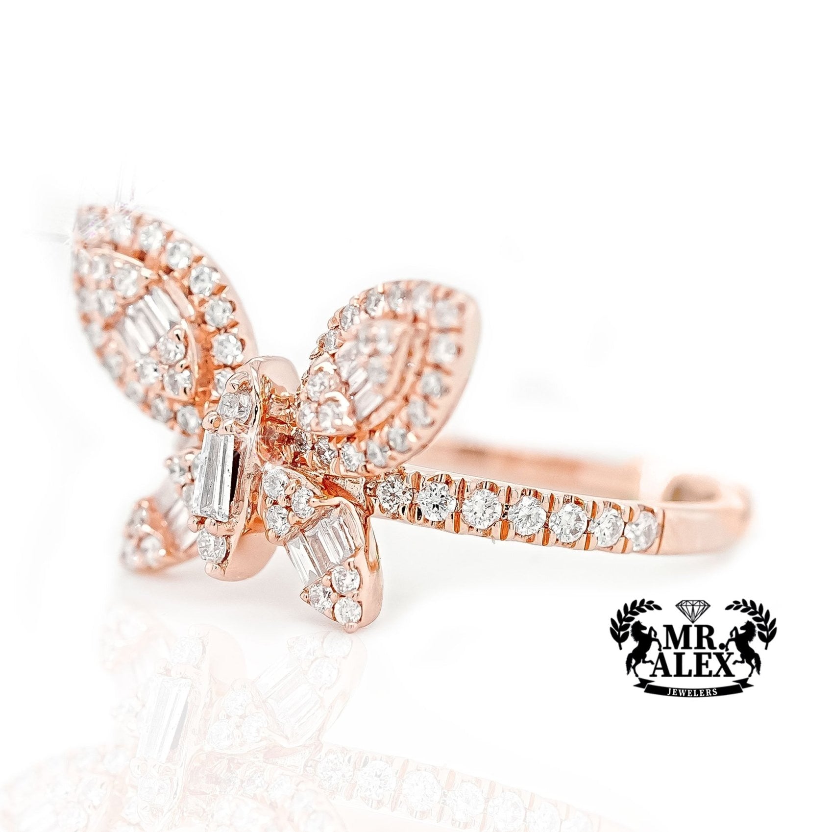 14K Butterfly Essence Diamond Ring 0.75ct - Mr. Alex Jewelry