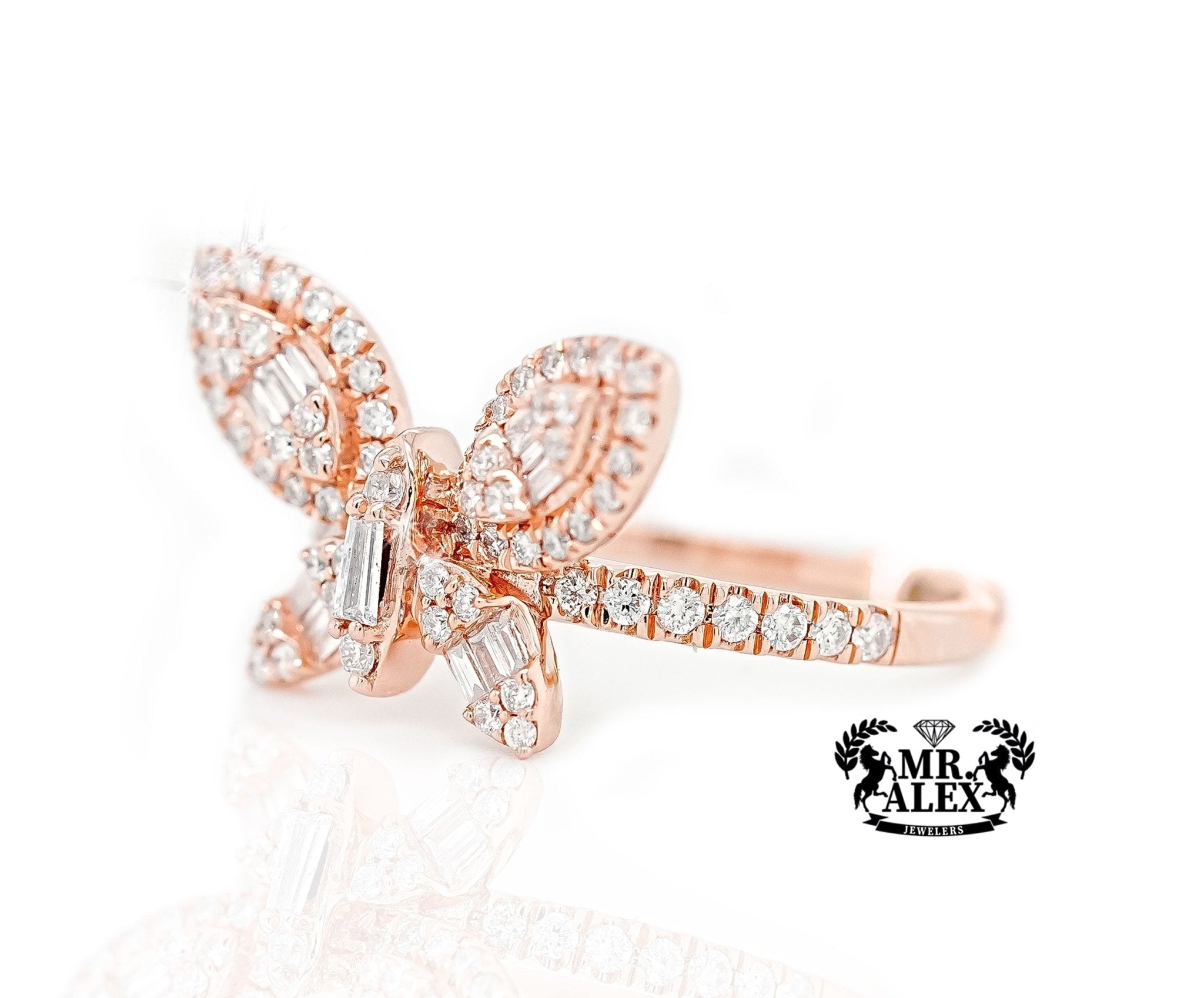 14K Butterfly Essence Diamond Ring 0.75ct - Mr. Alex Jewelry