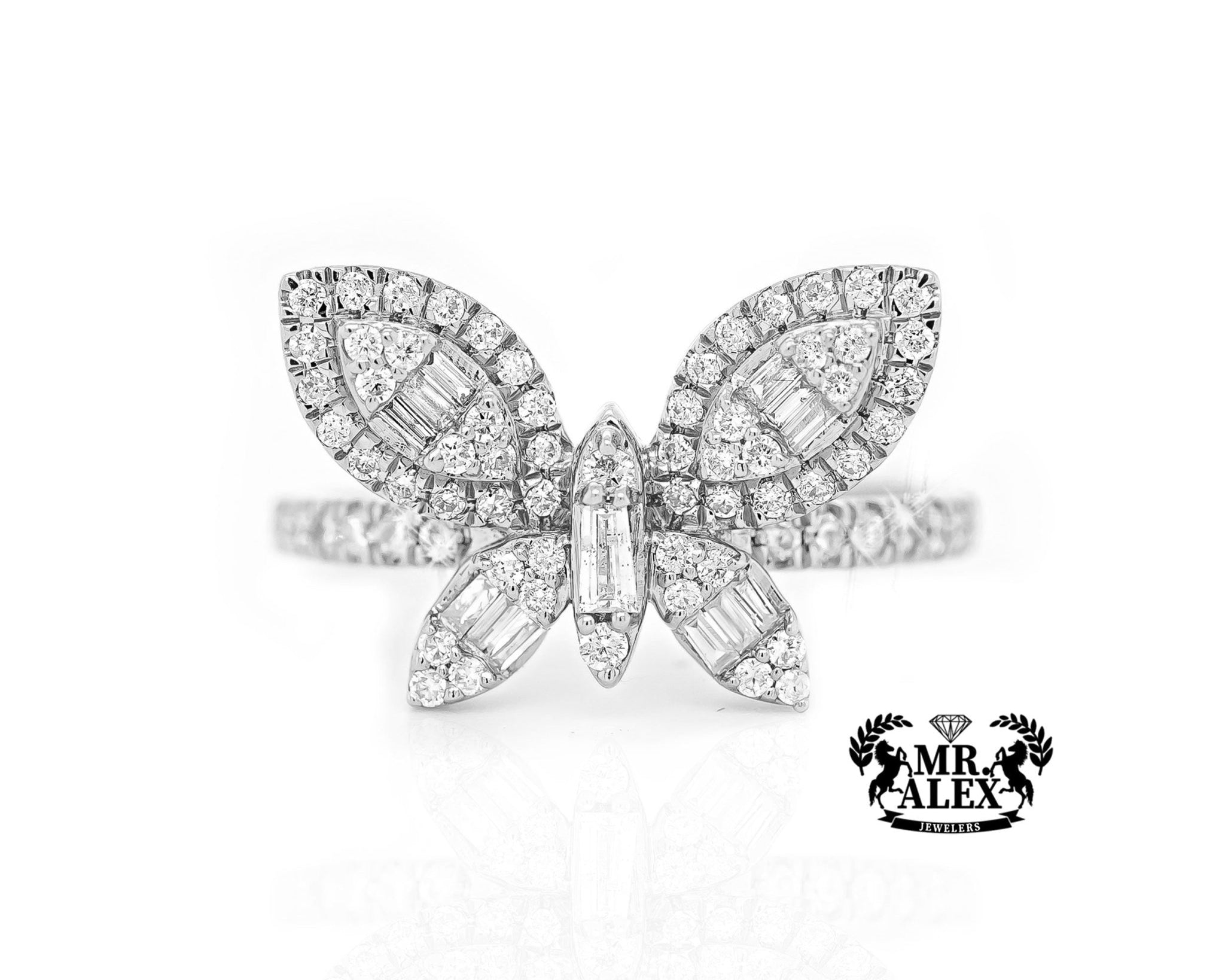 14K Butterfly Essence Diamond Ring 0.75ct - Mr. Alex Jewelry