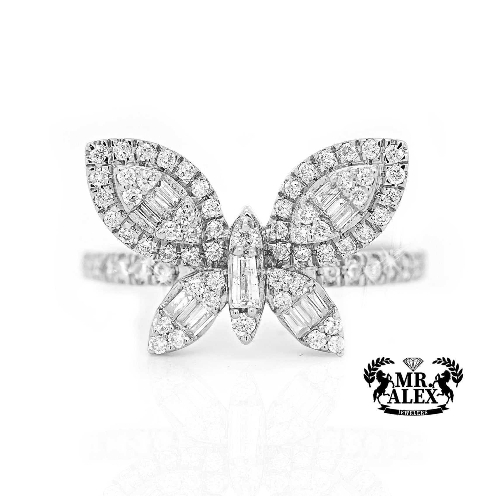 14K Butterfly Essence Diamond Ring 0.75ct - Mr. Alex Jewelry