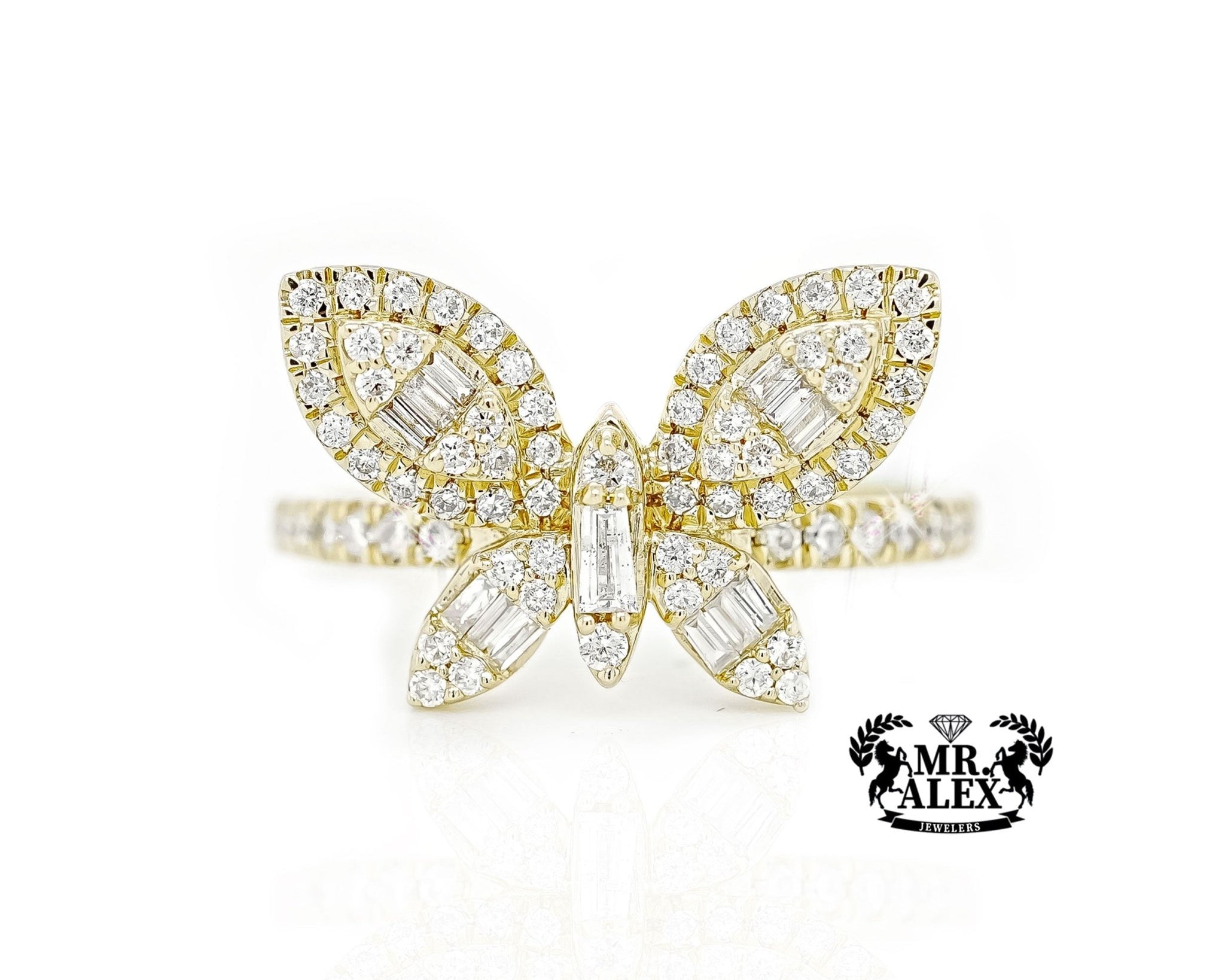14K Butterfly Essence Diamond Ring 0.75ct - Mr. Alex Jewelry