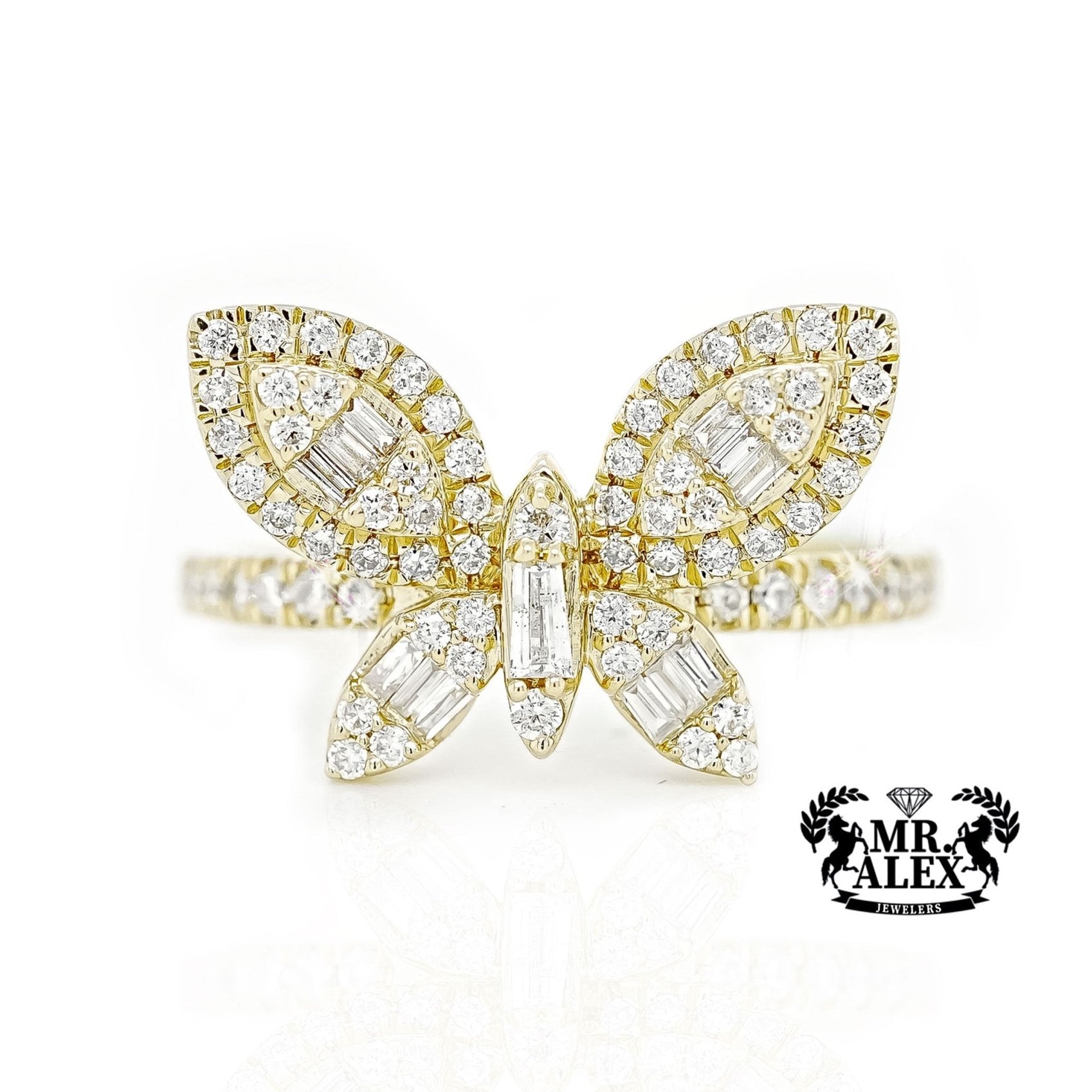 14K Butterfly Essence Diamond Ring 0.75ct - Mr. Alex Jewelry