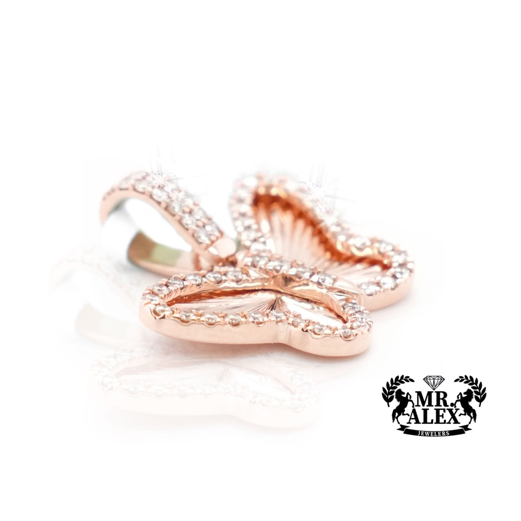 14K Butterfly Whispers Diamond Pendant 0.45ct - Mr. Alex Jewelry