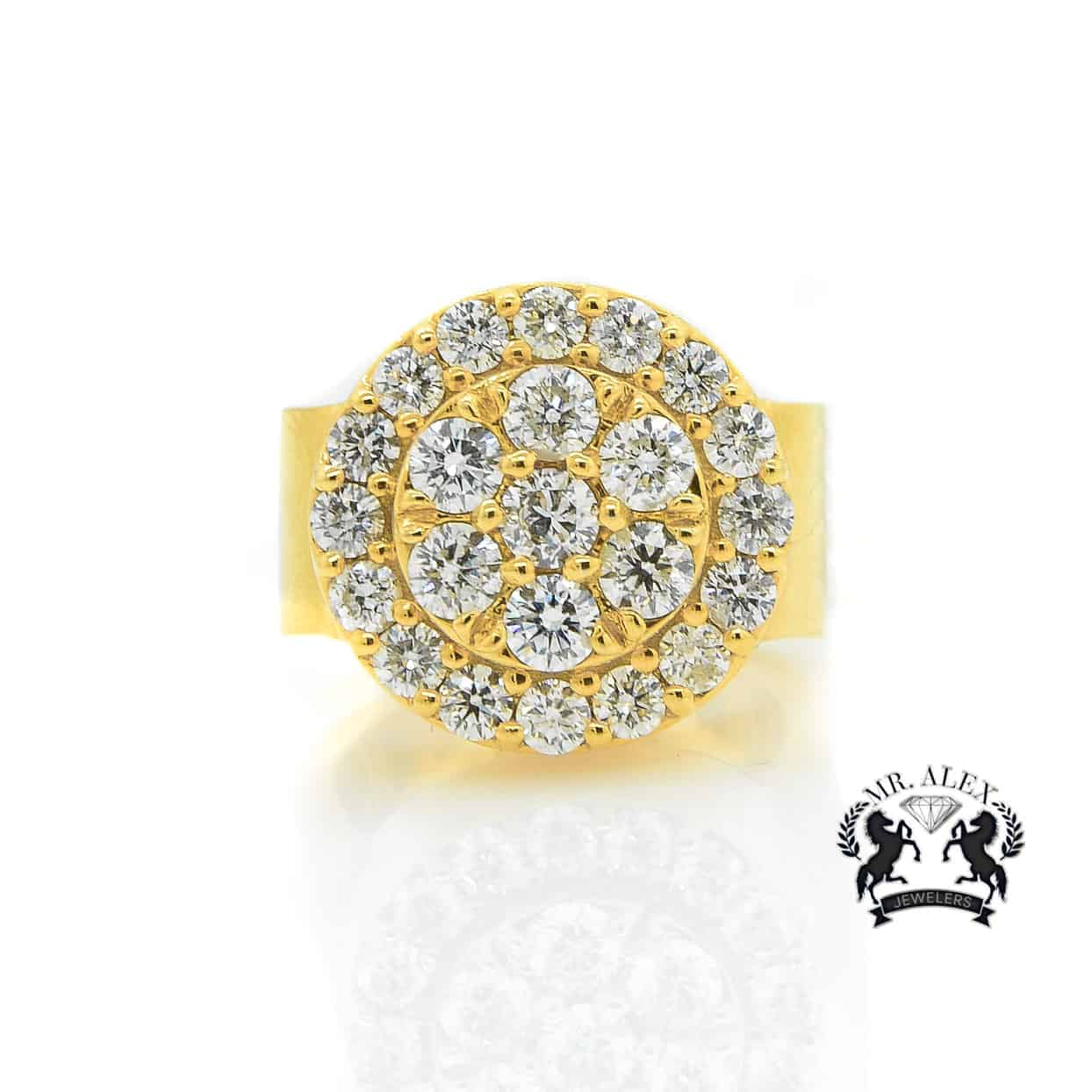 14K Circle Diamond Ring 3.50ct - Mr. Alex Jewelry