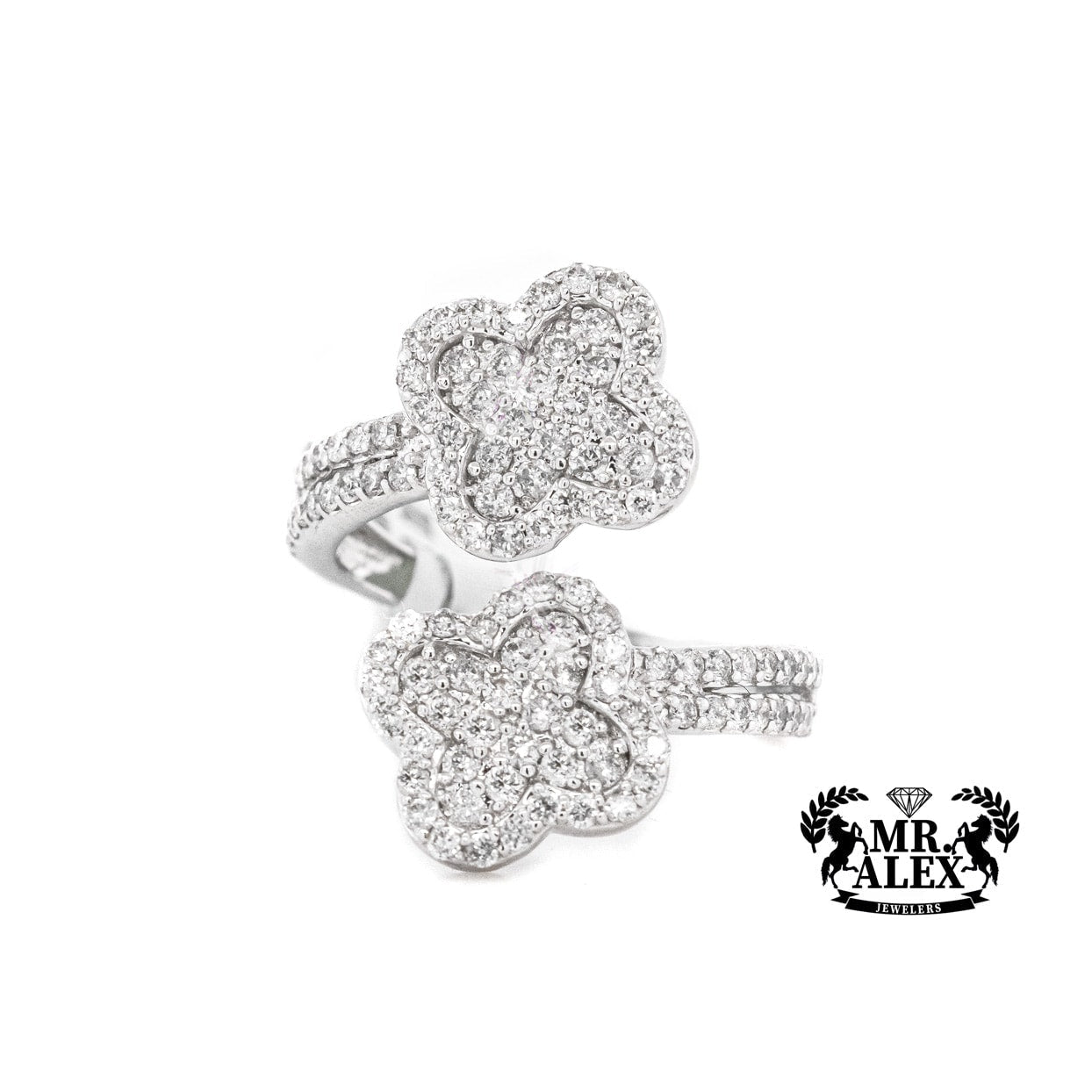 14K Clover Diamond Ring 1.25ct - Mr. Alex Jewelry