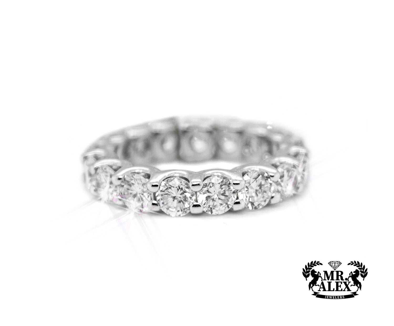 14k Comfort Fit Round Diamond Eternity Ring - Mr. Alex Jewelry