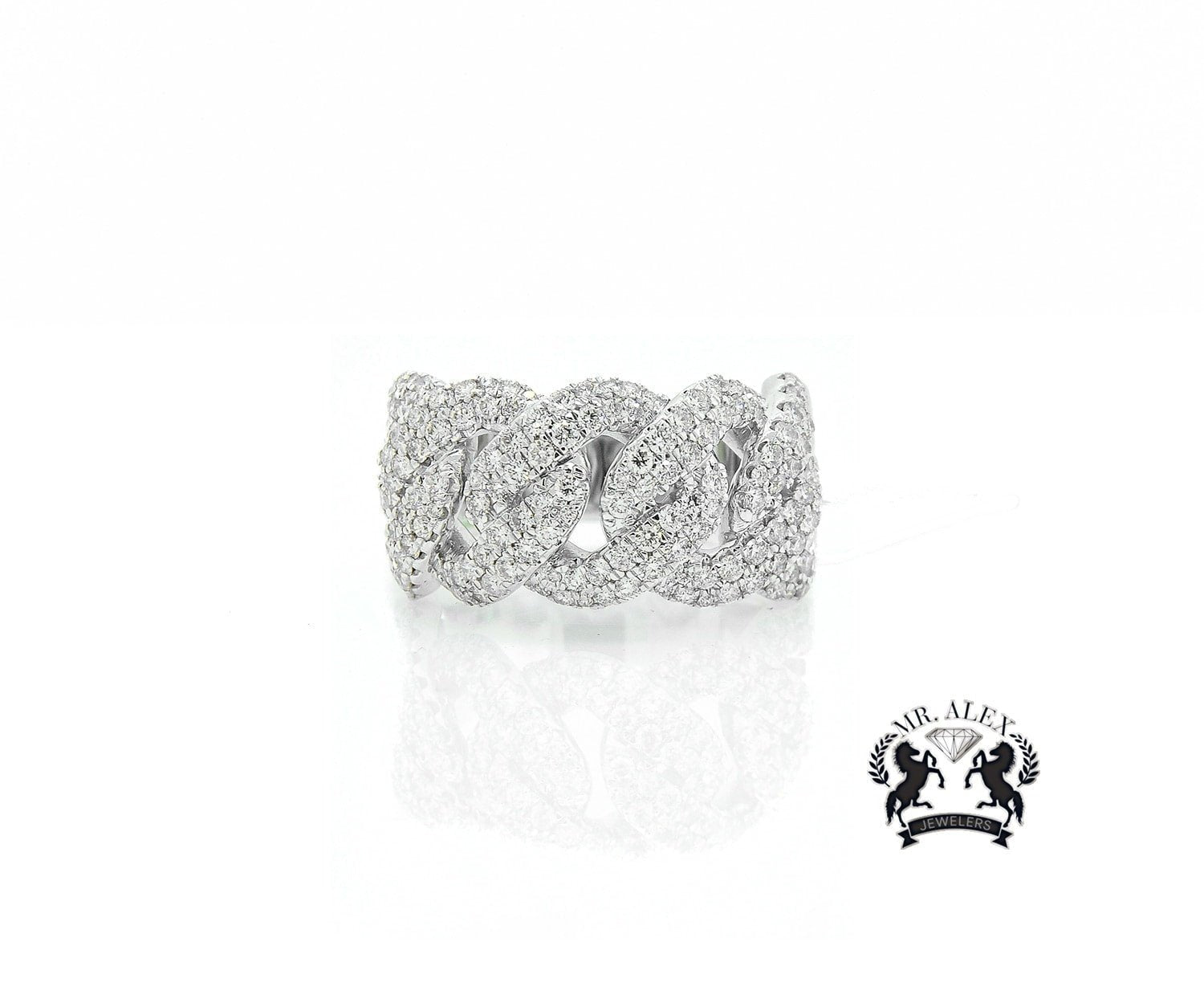 14K Cuban Diamond Ring 2.00ct - Mr. Alex Jewelry