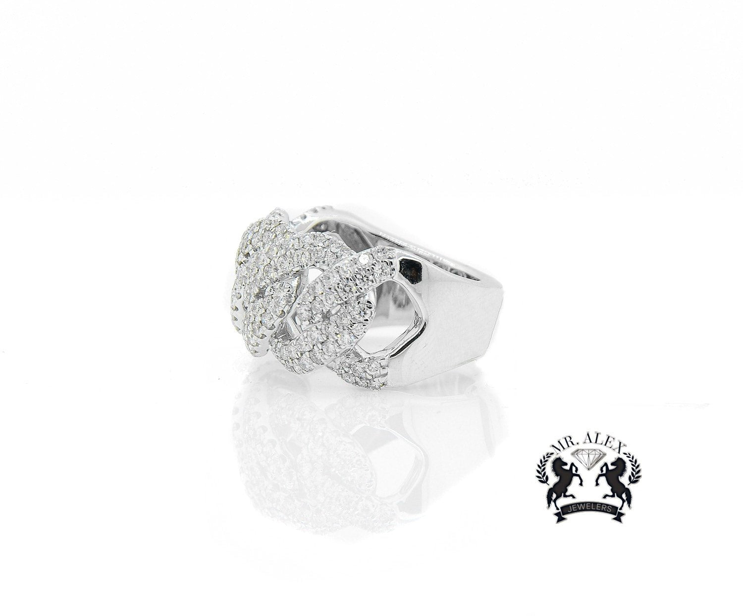 14K Cuban Diamond Ring 2.00ct - Mr. Alex Jewelry