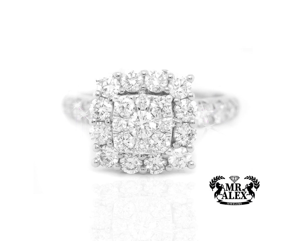 14k Cushion Cut Centerpiece Diamond Ring 2.00ct - Mr. Alex Jewelry