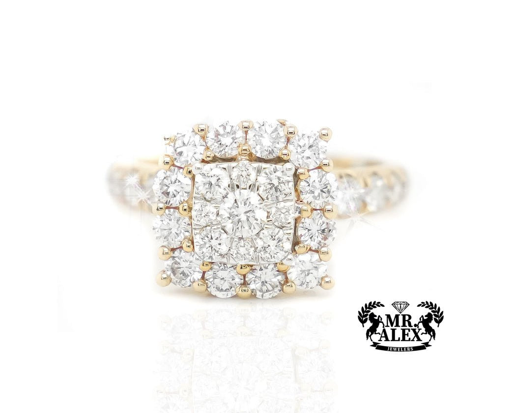 14k Cushion Cut Centerpiece Diamond Ring 2.00ct - Mr. Alex Jewelry