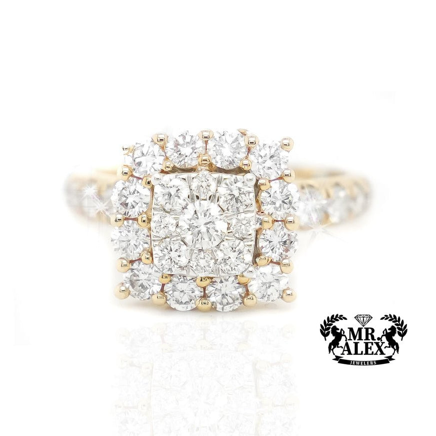 14k Cushion Cut Centerpiece Diamond Ring 2.00ct - Mr. Alex Jewelry