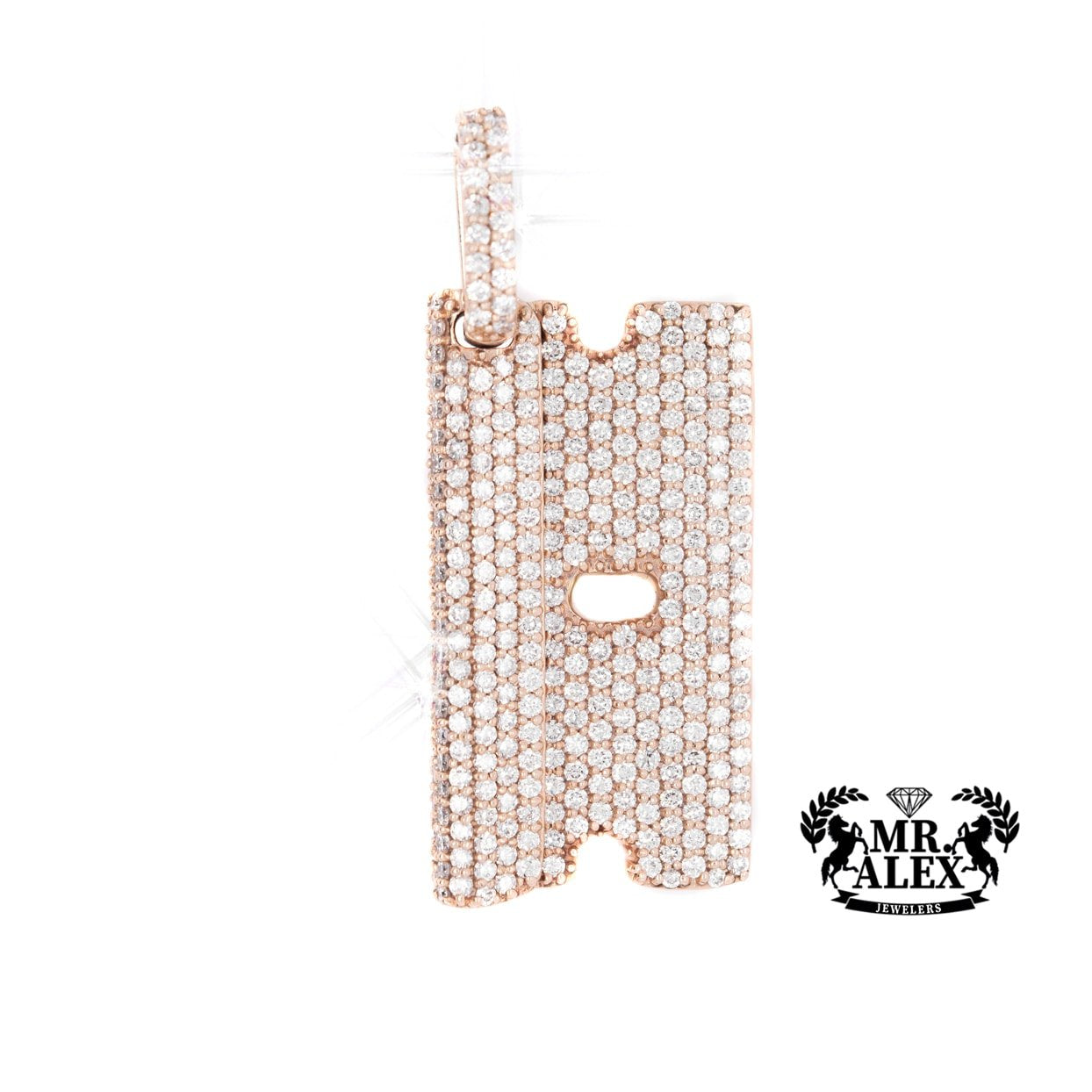 14K Custom Diamond Charm Blade Pendant 3.36ct - Mr. Alex Jewelry