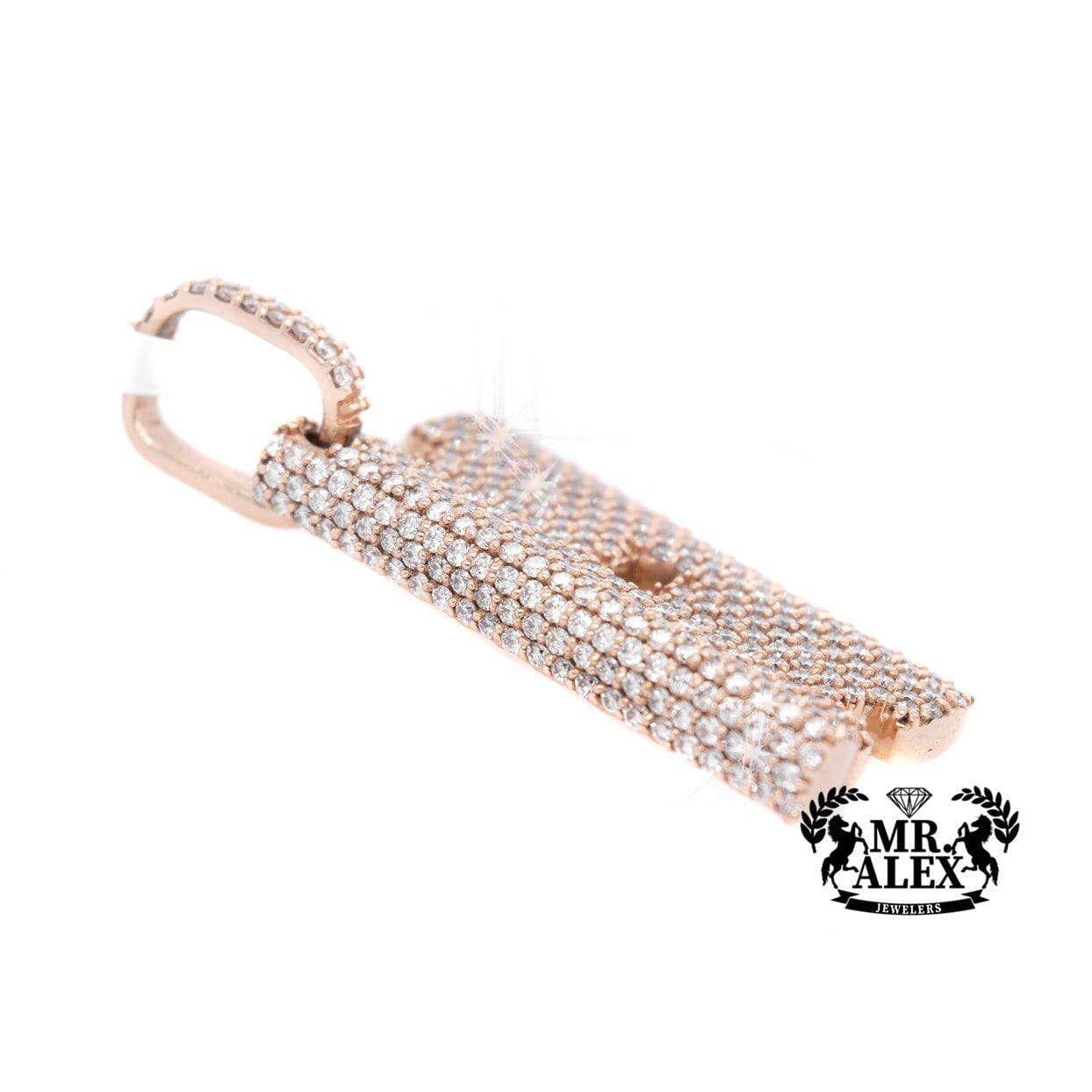 14K Custom Diamond Charm Blade Pendant 3.36ct - Mr. Alex Jewelry