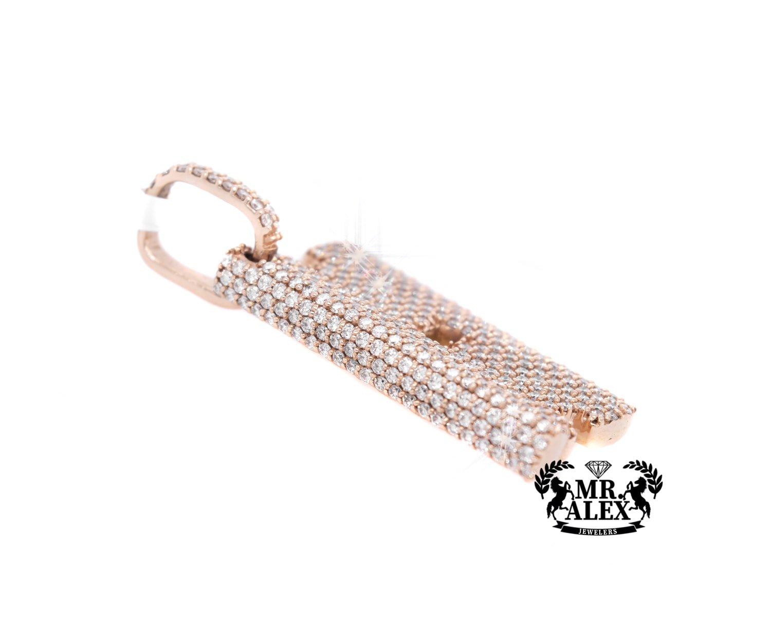 14K Custom Diamond Charm Blade Pendant 3.36ct - Mr. Alex Jewelry