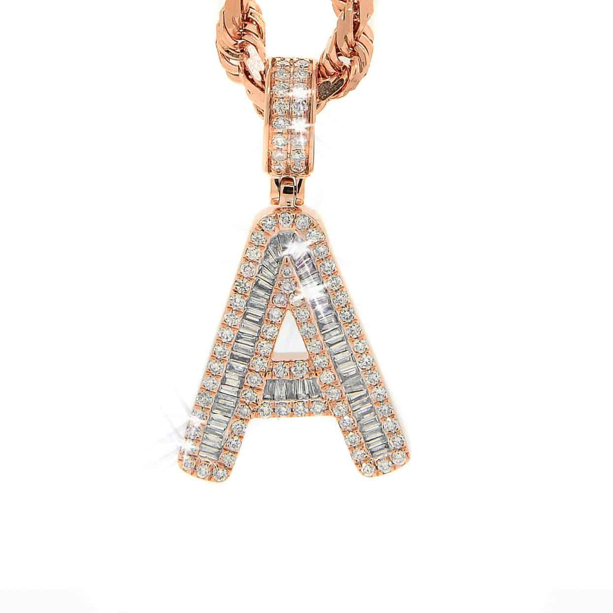 14K Custom Diamond Letter Charm 2.0CT - Mr. Alex Jewelry