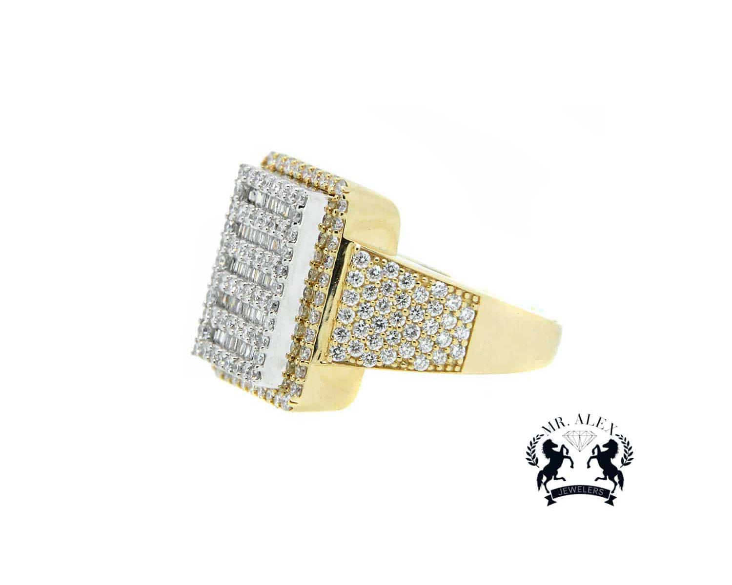 14K Diamond 3D Square Diamond Ring 2.40ct - Mr. Alex Jewelry