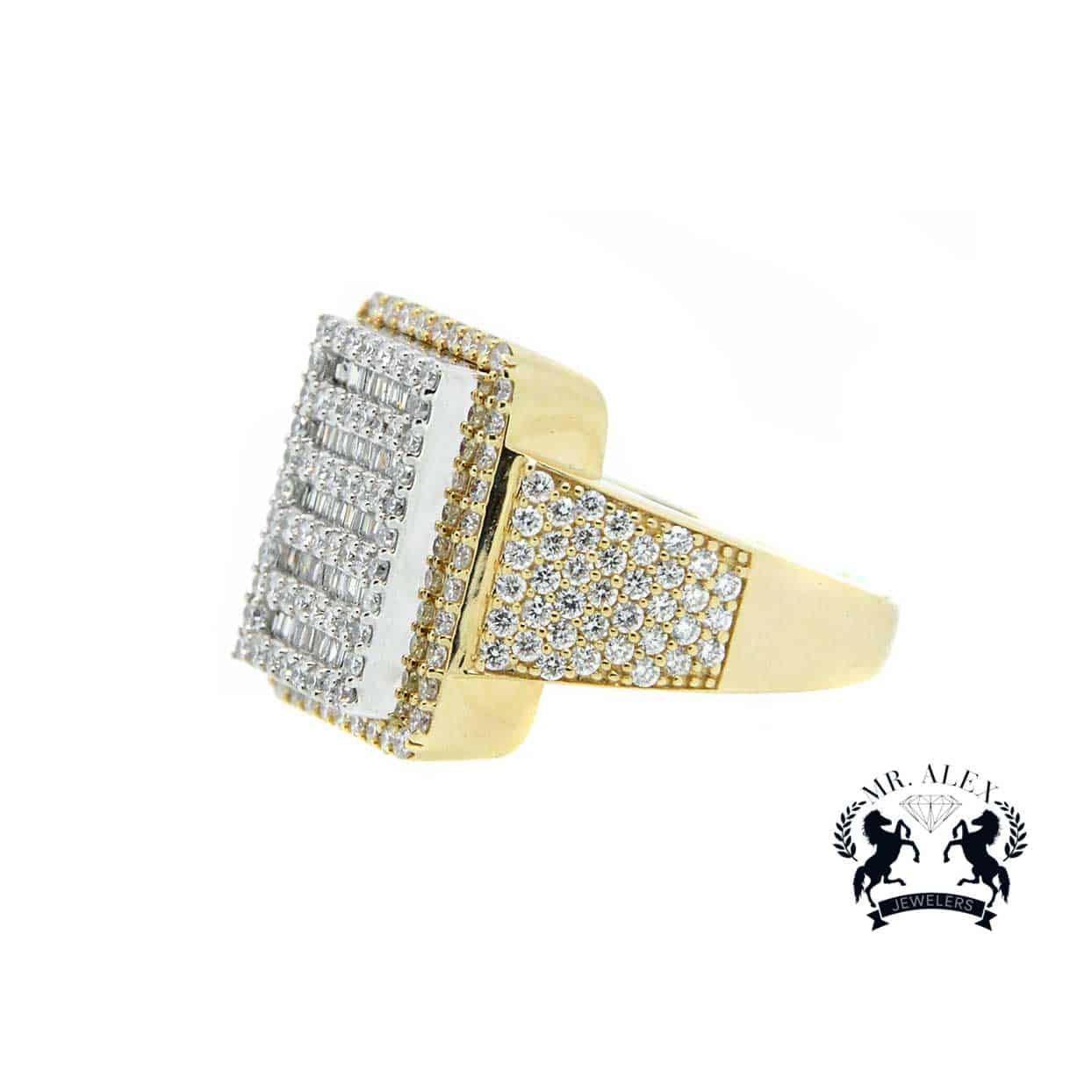 14K Diamond 3D Square Diamond Ring 2.40ct - Mr. Alex Jewelry