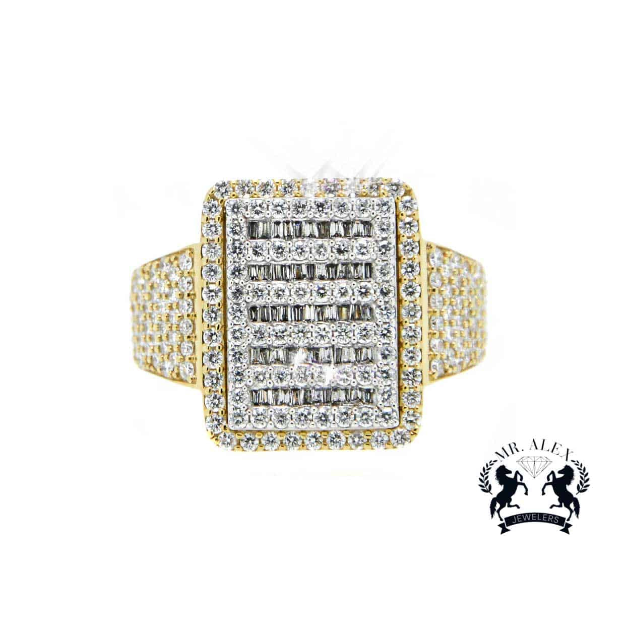 14K Diamond 3D Square Diamond Ring 2.40ct - Mr. Alex Jewelry