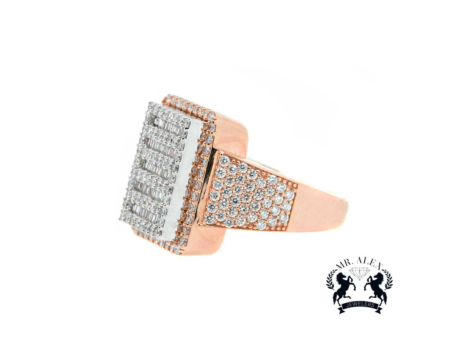 14K Diamond 3D Square Ring 2.20ct - Mr. Alex Jewelry