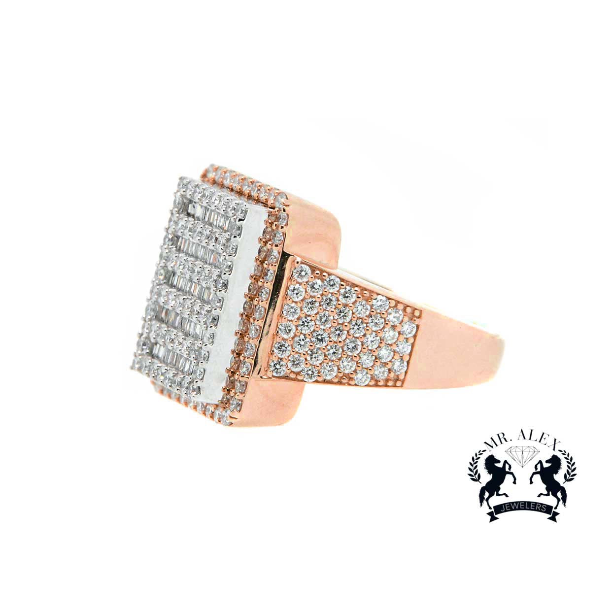 14K Diamond 3D Square Ring 2.20ct - Mr. Alex Jewelry