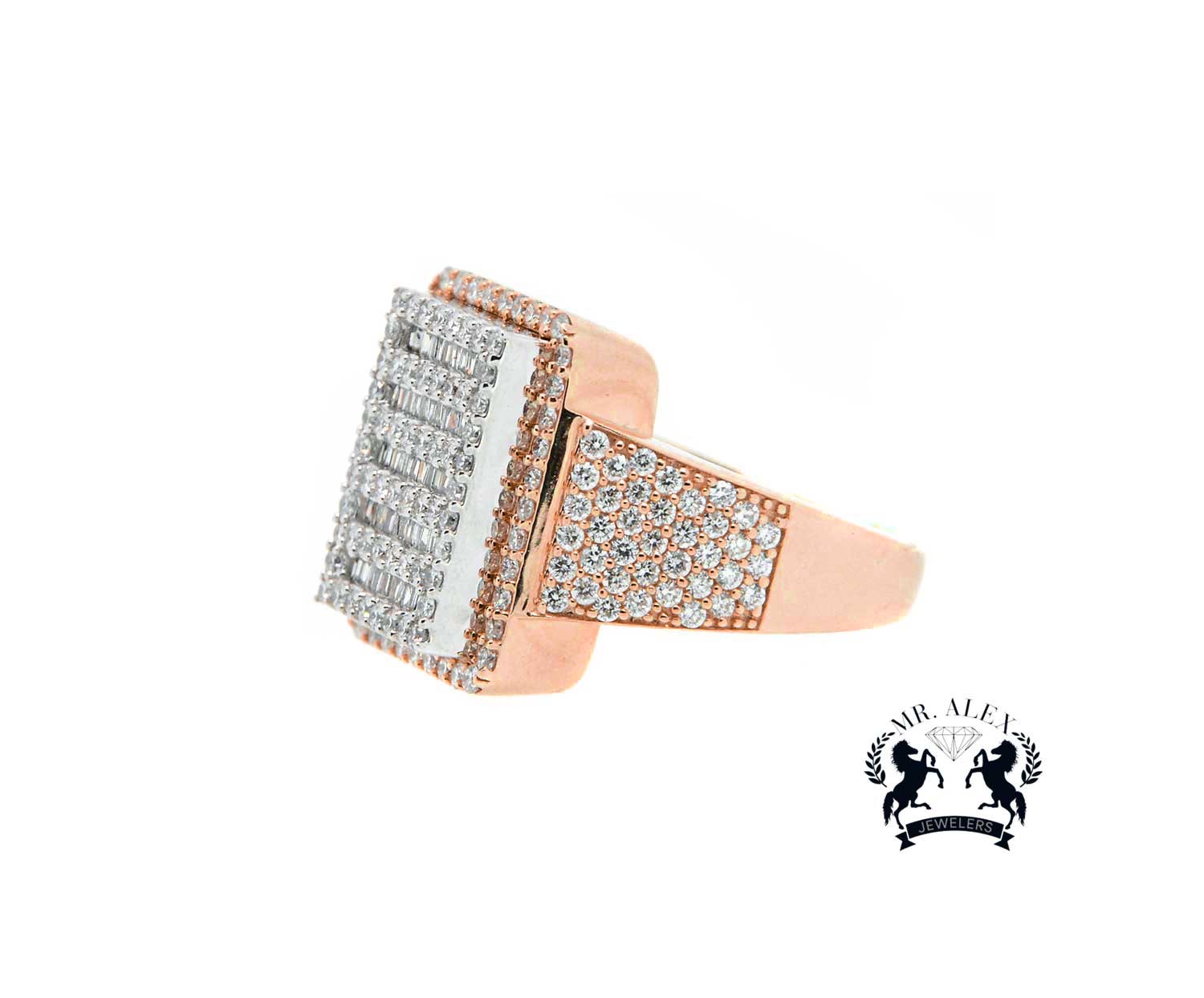 14K Diamond 3D Square Ring 2.20ct - Mr. Alex Jewelry