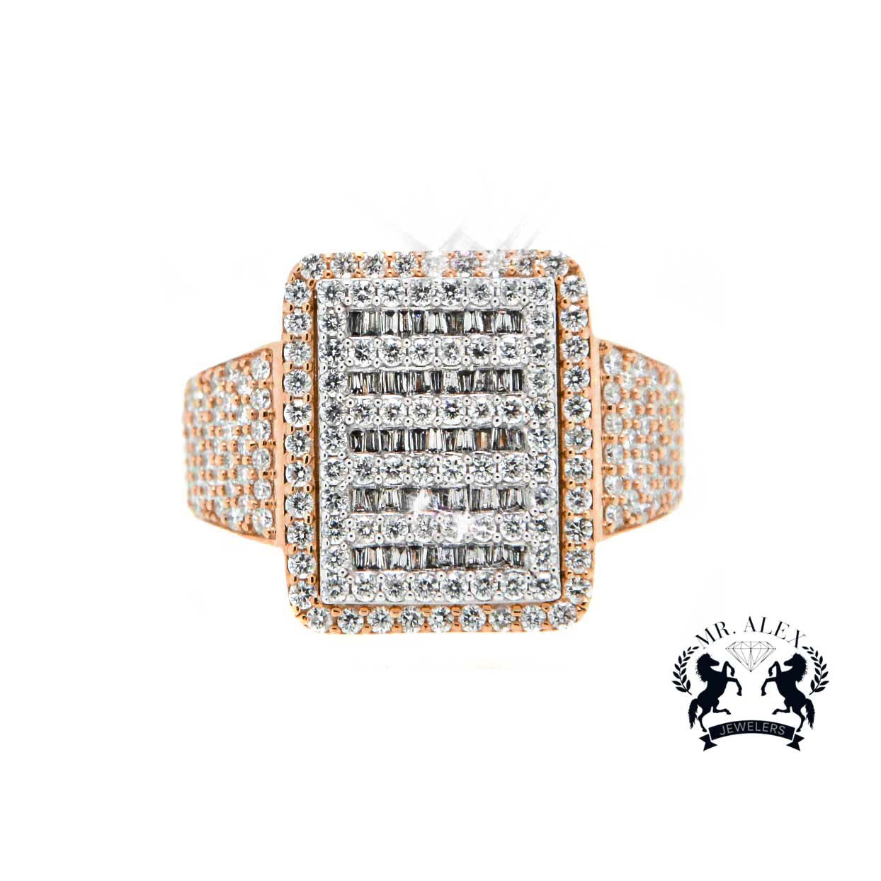 14K Diamond 3D Square Ring 2.20ct - Mr. Alex Jewelry