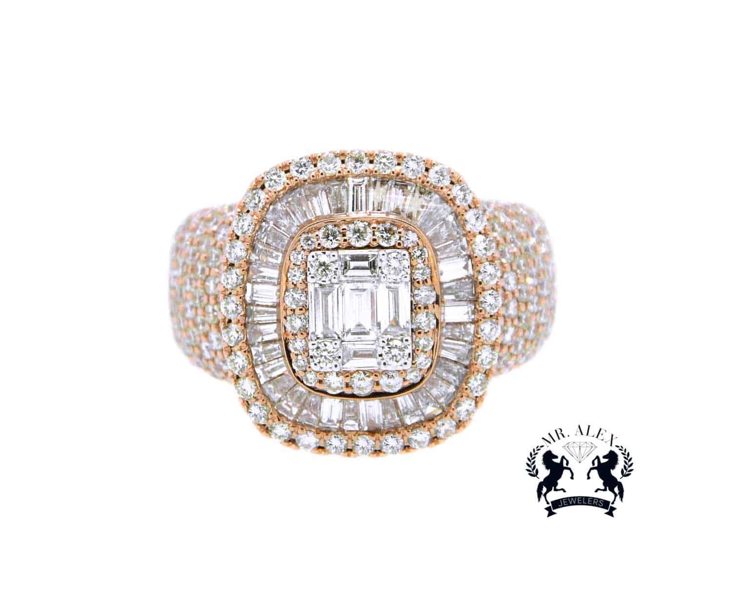 14K Diamond Baguette Ring 4.98ct - Mr. Alex Jewelry