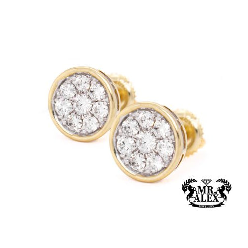 14K Diamond Bezel Set Stud Earrings 0.75CT - Mr. Alex Jewelry