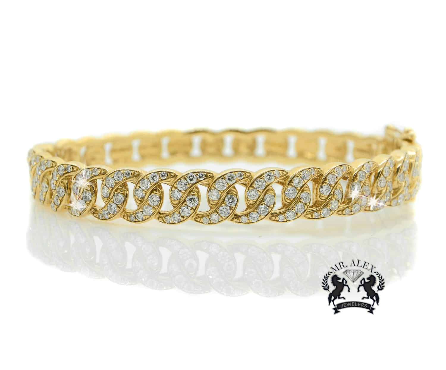 14K Diamond Bracelet Bangle 2.75ct - Mr. Alex Jewelry