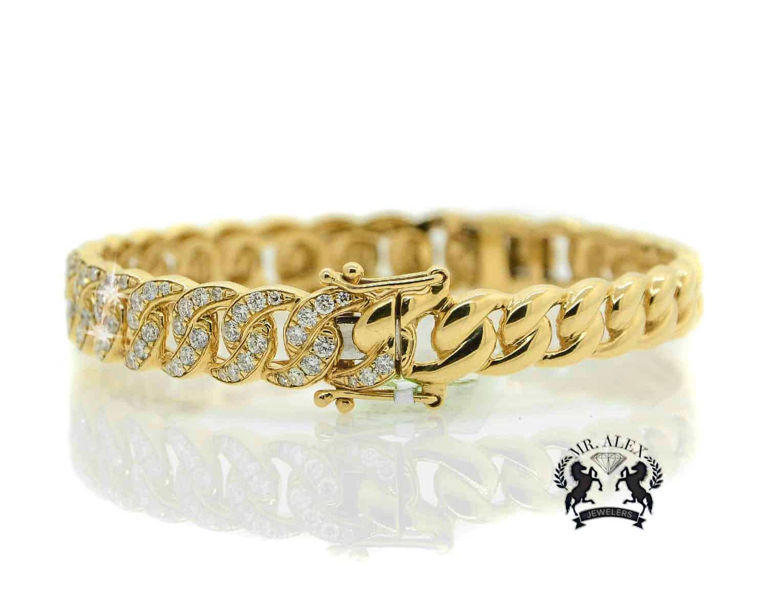 14K Diamond Bracelet Bangle 2.75ct - Mr. Alex Jewelry