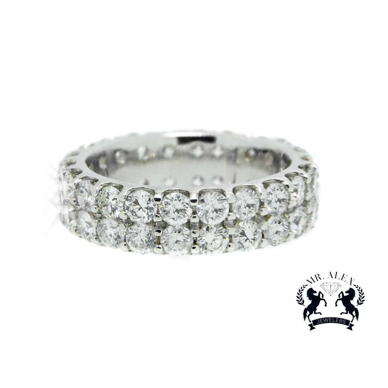 14K Diamond Ring 2 Row 6.20ct - Mr. Alex Jewelry